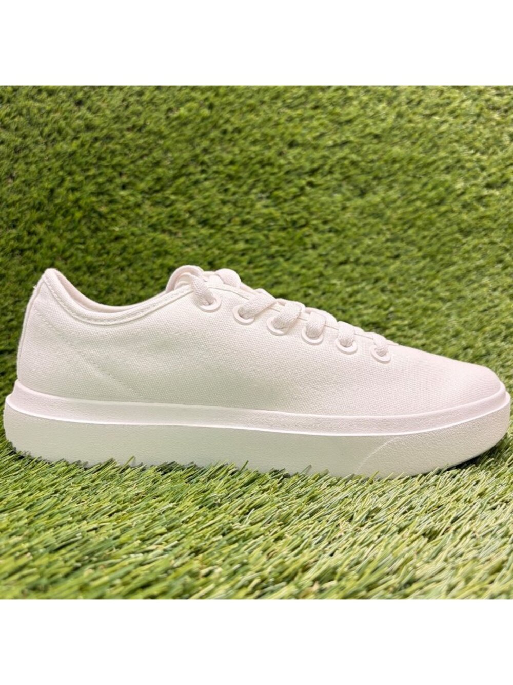 Allbirds Canvas Piper 2 Womens Size 8.5 White Athletic Running Shoes Sneakers